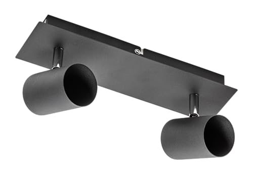GTV - Deckenleuchte VENETO | moderne Beleuchtung für Büros, Wohnungen und Räume |Deckenlampen Deckenleuchten | 2 x GU10 | Rund | Schwarz GTV - Deckenleuchte VENETO | moderne Beleuchtung für Büros, Wohnungen und Räume |Deckenlampen Deckenleuchten | 2 x GU10 | Rund | Schwarz von GTV