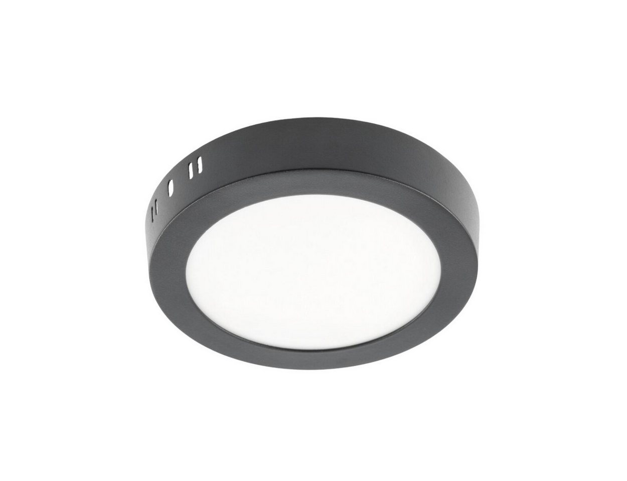 GTV Deckenleuchten LED Aufputz Deckenlampe Deckenpanele Deckenleuchte, schwarz, rund oder, Warmweiß, 13w, 1020 Lumen, Warmweiß 3000K, Ø170x32mm, rund, Aluminium, IP20 von GTV