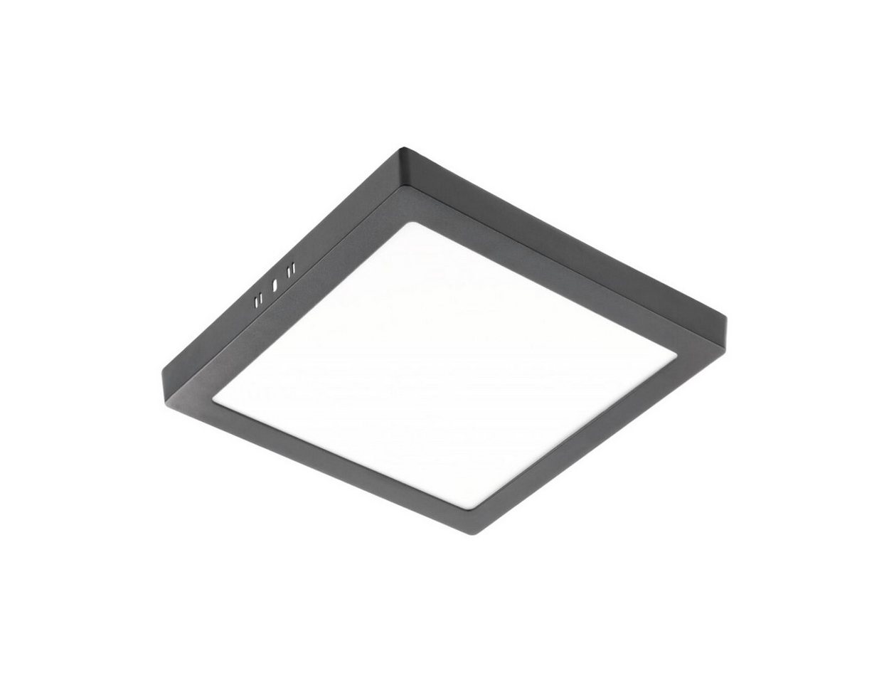 GTV Deckenleuchten LED Aufputz Deckenlampe Deckenpanele Deckenleuchte, schwarz, rund oder, Warmweiß, 24w, 2000 Lumen, Warmweiß 3000K, 300x300x32mm, eckig, Aluminium, IP20 von GTV