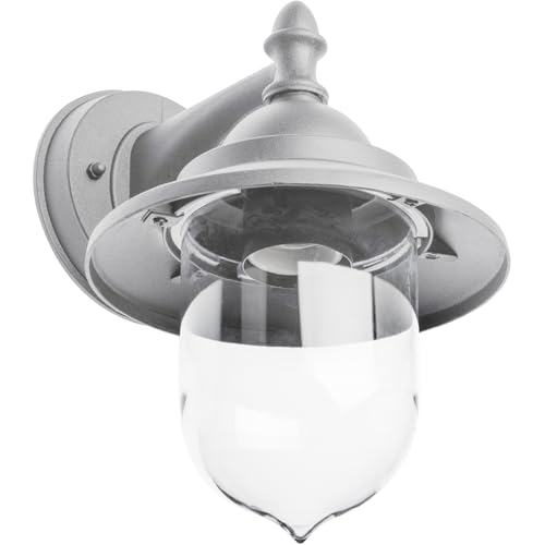 GTV - Gartenleuchte TOSKANA im Cottage-Stil, Außenlampe aus Aluminium, wetterfeste Außenleuchte IP54, E27 Lichtquelle für Garten, Terrasse, Eingang, grau von GTV
