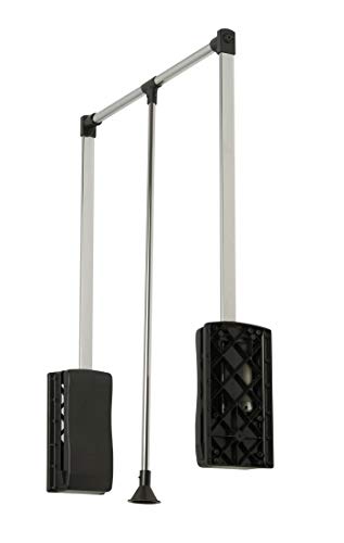 GTV - Kleiderlift mit Gasdruckfedern für Schrank | Schrankbreite 875mm - 1200 mm | Stromabnehmer mit Gashebebühne | Kleiderstangen | schwarz von GTV