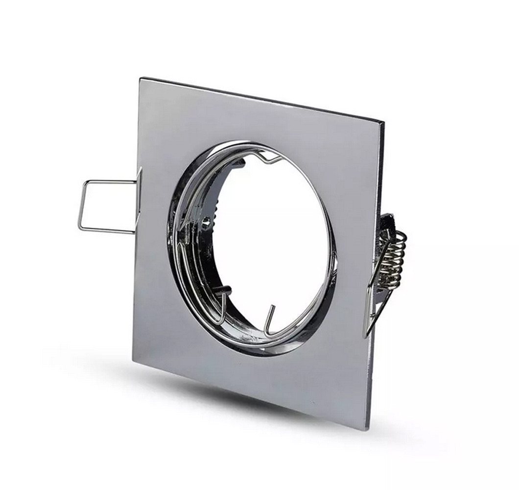 GTV LED Einbaustrahler Einbaurahmen Eckig Chrom - Eckig, Flach, Aluminium, Metalclip Befestig, GU10 Rahmen Chrom Maße 82x82mm, Lochmaß Ø70mm GTV LED Einbaustrahler Einbaurahmen Eckig Chrom - Eckig, Flach, Aluminium, Metalclip Befestig, GU10 Rahmen Chrom Maße 82x82mm, Lochmaß Ø70mm von GTV