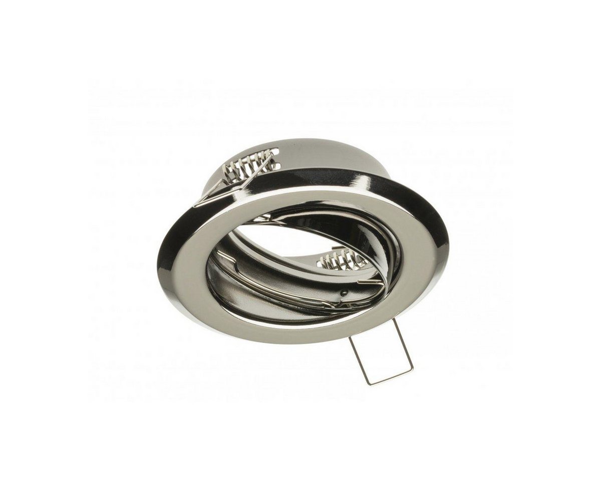 GTV LED Einbaustrahler LED Einbaurahmen Schwenkbar Einbau-ring Rahmen für LED Spot Ø82mm, Schwarz-chrom. Rahmen für GU10 MR16 Lampen Maße Ø82mm Lochmaß Ø68 mm von GTV