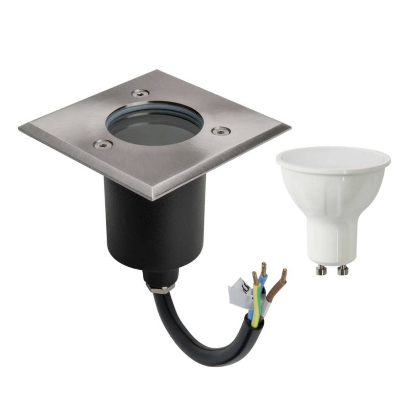 GTV LED Gartenleuchte LED Einbau Bodenleuchte Bodenspot Bodenstrahler Edelstahl Eckig mit, Bodenleuchte Edelstahl 2000KG belastbar IP67 230 Volt mit GU10 GTV LED Gartenleuchte LED Einbau Bodenleuchte Bodenspot Bodenstrahler Edelstahl Eckig mit, Bodenleuchte Edelstahl 2000KG belastbar IP67 230 Volt mit GU10 von GTV
