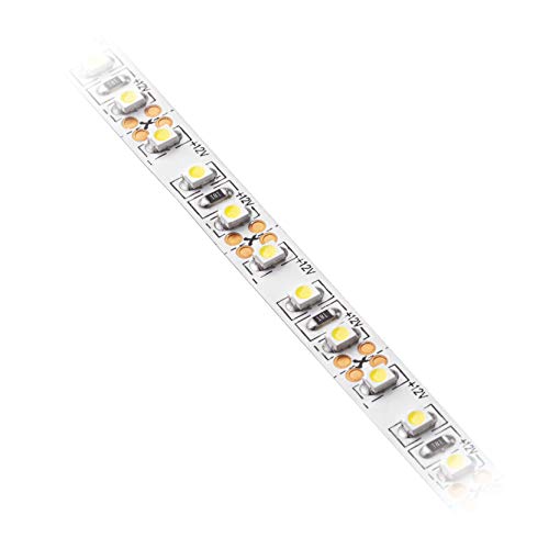 GTV LED Lichtband Flash 3528 120LED/m 2m 9.6W/m 12V DC kaltweiß 6500K Easy Click Mini AMP IP20 Innen 8mm Breite ohne Gel Energiesparend von GTV