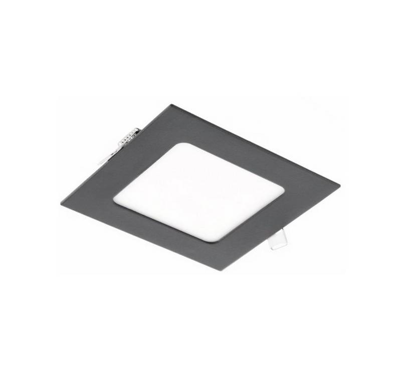 GTV LED Panel LED slim Panele einbaulechte Deckenleuchte Deckenleuchte 6 bis 24w, Maße: 12x12x2,2cm, Farbe: Schwarz, Lochmaß: 102-105mm, Aluminium von GTV