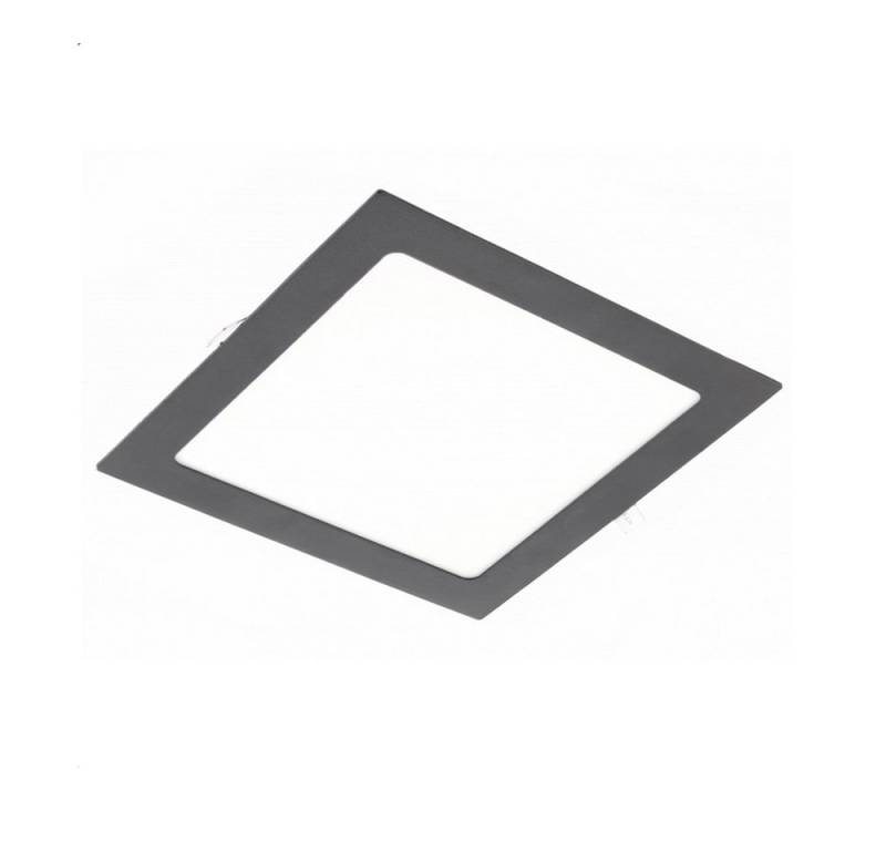 GTV LED Panel LED slim Panele einbaulechte Deckenleuchte Deckenleuchte 6 bis 24w, Maße: 22,4x22,4x2,2cm, Farbe: Schwarz, Lochmaß: 202-205mm, Aluminium von GTV