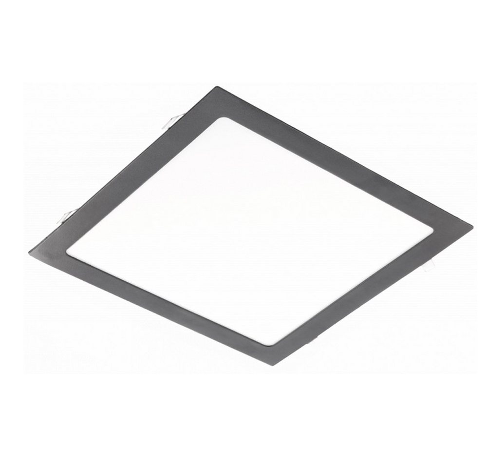 GTV LED Panel LED slim Panele einbaulechte Deckenleuchte Deckenleuchte 6 bis 24w, Maße: 30x30x2,2cm, Farbe: Schwarz, Lochmaß: 275-280mm, Aluminium von GTV