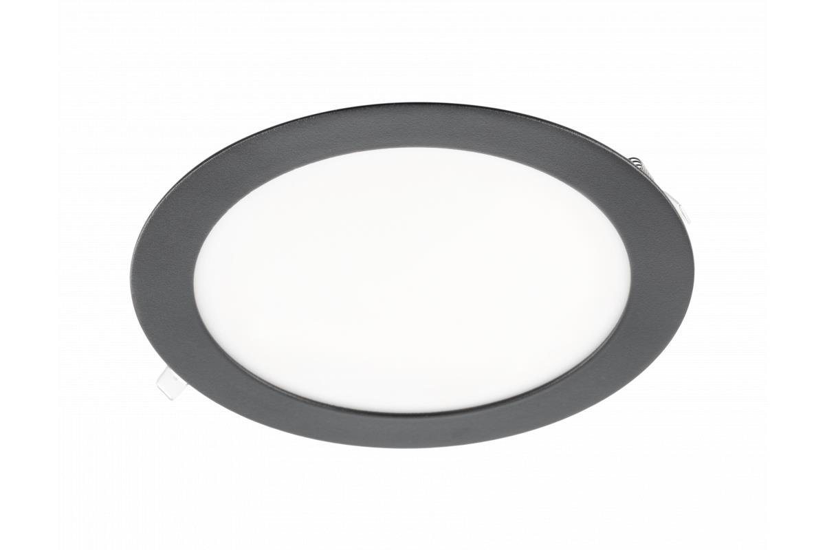 GTV LED Panel LED slim Panele einbaulechte Deckenleuchte Deckenleuchte 6 bis 24w, Maße: Ø 16,8x2,2cm, Farbe: Schwarz, Lochmaß: Ø153-156mm, Aluminium von GTV