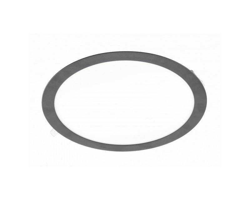 GTV LED Panel LED slim Panele einbaulechte Deckenleuchte Deckenleuchte 6 bis 24w, Maße: Ø 30x2,2cm, Farbe: Schwarz, Lochmaß: Ø275-280mm, Aluminium von GTV