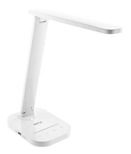 GTV LED Schreibtischlampe GALE 8W 550lm 5 CCT Touch Dimmbar Timer Nachtlicht USB-A Ladeanschluss SMD2835 220–240V IP20 Weiß Schwenkarm Modernes Design GTV LED Schreibtischlampe GALE 8W 550lm 5 CCT Touch Dimmbar Timer Nachtlicht USB-A Ladeanschluss SMD2835 220–240V IP20 Weiß Schwenkarm Modernes Design von GTV
