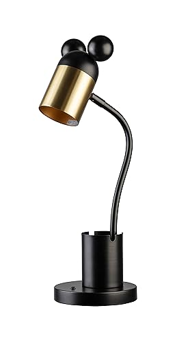 GTV - MOUSE Schreibtischlampe - max.250V, 50/60Hz, 1*E27, max.25 W, Ø.8 cm, IP20, schwarz/gold - Kinderschreibtischlampe Tischlampe Leuchten für Kinder von GTV