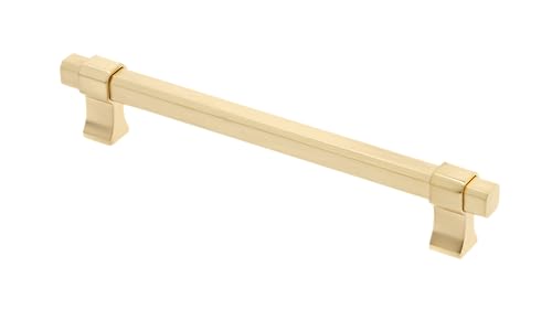 GTV - Möbelgriff IMPERIAL | Griff Griffe Möbelgriffe | Lange 19,4 cm | Bohrlochabstand 16 cm | ZnAl |Gold gebürstet von GTV