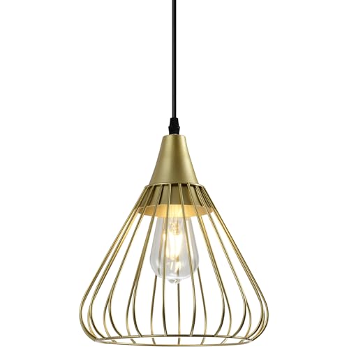GTV Pendelleuchte TESS, Deckenleuchte, 2516, AC220-240V, 50/60Hz, 1*E27, IP20, DURCHM. 24 CM, einzeln, gold GTV Pendelleuchte TESS, Deckenleuchte, 2516, AC220-240V, 50/60Hz, 1*E27, IP20, DURCHM. 24 CM, einzeln, gold von GTV