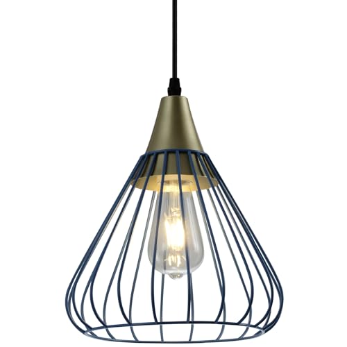 GTV Pendelleuchte TESS, Deckenleuchte, 2578, AC220-240V, 50/60Hz, 1*E27, IP20, DURCHM. 24 CM, einzeln, blau GTV Pendelleuchte TESS, Deckenleuchte, 2578, AC220-240V, 50/60Hz, 1*E27, IP20, DURCHM. 24 CM, einzeln, blau von GTV