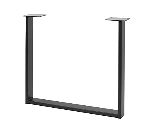 GTV - Rahmenbein INDUSTRIA, Rechteck, H=710 mm, B=820 mm, Profil 80 x 20, Stahl, schwarz - Tischbeine Moebelfuesse Metall - Rückenlehnenhalter DIY Esstisch, Schreibtisch, Couchtisch, Bank von GTV