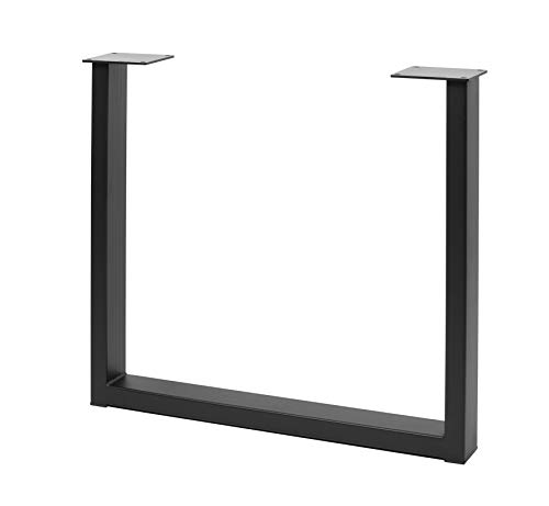 GTV - Rahmenfuß INDUSTRIA, Rechteck, H=710 mm, B=820 mm, Profil 80 x 40, Stahl, schwarz - Tischbeine Moebelfuesse Metall - Rückenlehnenhalter DIY Esstisch, Schreibtisch, Couchtisch, Bank von GTV