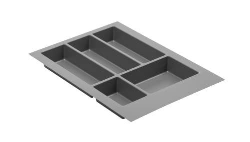 GTV - Schubladeneinsatz Axispace I Besteckkasten für Schubladen Besteckeinsatz Schubladeneinsatz Küche I Küchenschrank aus Kunststoff Besteckkasten Besteckaufbewahrung I Anthrazit 340 x 472 mm von GTV