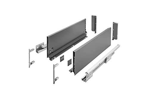 GTV Schubladensystem AXIS PRO I Schubkastengarnitur mit Vollauszug und integriete Dämpfung I Anthrazit I Belastbarkeit bis 40 kg I Soft-Close I Den freien Zugang I Breite: 300 mm I Höhe: 168 mm von GTV