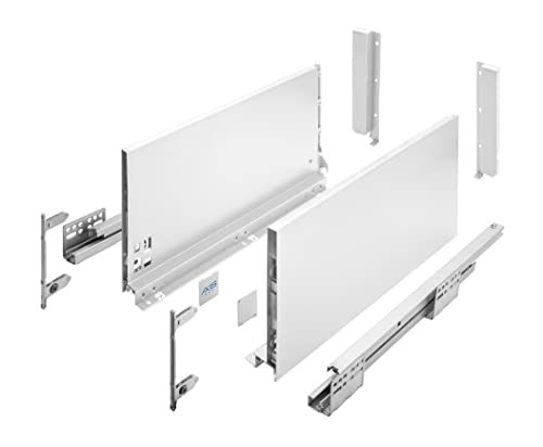 GTV Schubladenschienen AXIS PRO I Schubladenauszüge mit Vollauszug I Weiß I Belastbarkeit bis 40 kg I Push to Open Systeme I den Freien Zugang I Breite: 550 mm I Höhe: 200 mm von GTV