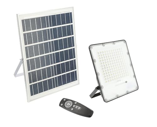 GTV - Solar-LED-Strahler BRAVOS | Solarlampen für Außen | Solar Strahler IP65 Wasserdichte |200W, 2000lm, 6400K, IP65, 120°, Solarpanel, Fernbedienung von GTV
