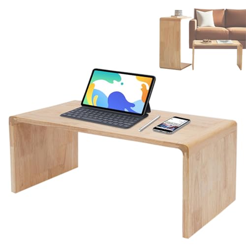 GTYMTTX Beistelltisch Couch, C/U-Form Tisch aus lackierter Eiche, stabil und leicht zu bewegen, ideal für Homeoffice oder kleine Snacks 62x35x25 cm von GTYMTTX