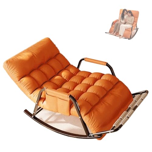GTYMTTX Schaukelstuhl, Massage-Fußstütze integriert, ergonomisch verstellbare Rückenlehne und Fußstütze, kratzfestes Gewebe, Grau & Orange, 93x111x50 cm, Belastbar bis 250 lbs (113 kg)(Color:orange) GTYMTTX Schaukelstuhl, Massage-Fußstütze integriert, ergonomisch verstellbare Rückenlehne und Fußstütze, kratzfestes Gewebe, Grau & Orange, 93x111x50 cm, Belastbar bis 250 lbs (113 kg)(Color:orange) von GTYMTTX
