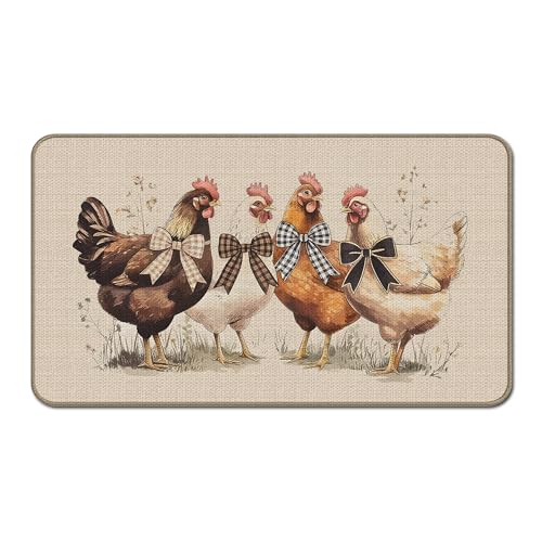 GTYNU Fußmatte mit Huhn und Bauernhof, Heimdekoration, 43,2 x 76,2 cm, Hühnerstall-Fußmatte, Dekoration GTYNU Fußmatte mit Huhn und Bauernhof, Heimdekoration, 43,2 x 76,2 cm, Hühnerstall-Fußmatte, Dekoration von GTYNU