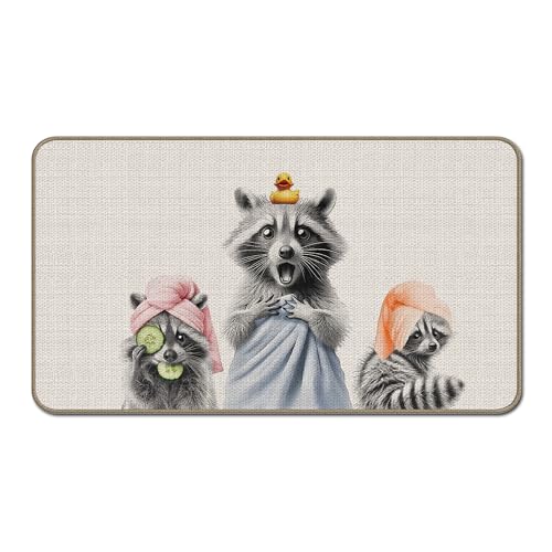 GTYNU Lustiger süßer Waschbär-Badezimmer-Fußmatte, Wildtier-Badematte, 43,2 x 76,2 cm GTYNU Lustiger süßer Waschbär-Badezimmer-Fußmatte, Wildtier-Badematte, 43,2 x 76,2 cm von GTYNU
