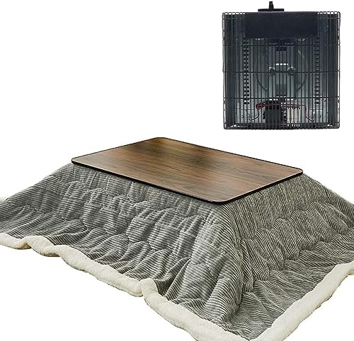 GTYUNZP Warmer Tisch mit Heizung 4-teilig Japanischer Ofentisch Winter Kotatsu Tisch Innen Couchtisch Tatami Erker Fenstertisch (105 * 70 * 35cm) von GTYUNZP