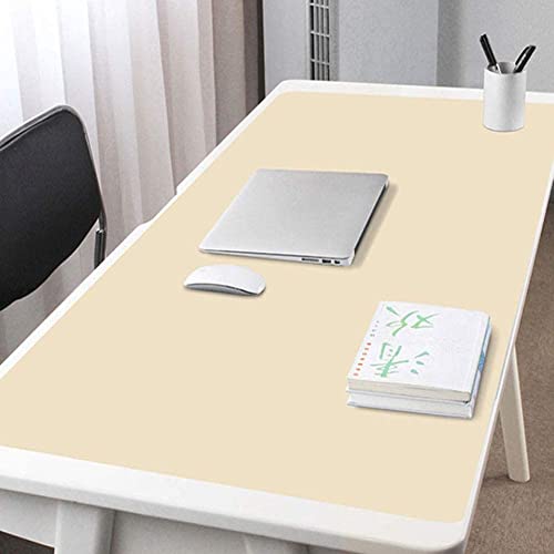 Multifunktionale Protecter Schreibtischunterlage,Pu Leder Gaming Mauspad Hochwertige Große Mauspad Für Büro Startseite Wasserdicht Schreibtischunterlage (Color : Beige, Size : 120x50cm) von GTYUNZP