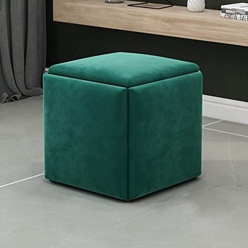 Stapelbare Sofa Stuhl Hocker Kombination 5 In 1 Sitzwürfel Fußschemel - Atmungsaktive Wildleder Fußstütze Ottomans Home Accessoire Kreatives Würfelsofa, Gemischte Farben (Grün, 35 * 35 * 36 cm) von GTYUNZP