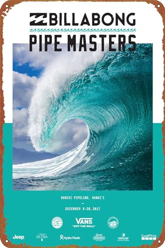 2017 Billabong Pipe Masters Surf Competition Sportplakat, Metall-Blechschild, 20 x 30 cm, Retro-Poster, Geschenk, Bar, Café, Restaurant, Wanddekoration von GTZAOB