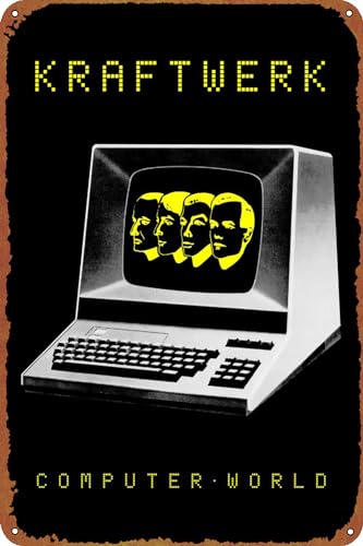 Album Covers Musik Kraftwerk Computer World Metall Blechschild Poster Vintage Art Wanddekoration 30,5 x 20,3 cm von GTZAOB