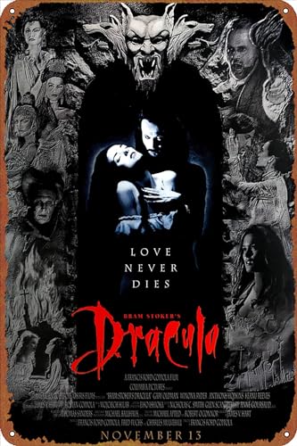 GTZAOB Bram Stoker's Dracula 1992 Horror-Film-Poster, Retro-Metallschild, Vintage-Blechschild für Café, Bar, Zuhause, Wanddekoration, 30,5 x 20,3 cm von GTZAOB