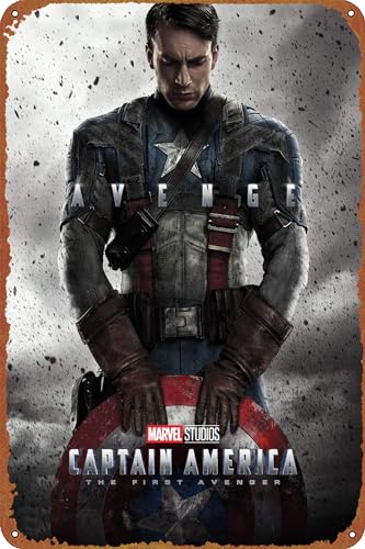 Captain America The First Avenger Filmposter Retro Metallschild Vintage Blechschild für Cafe Bar Home Wanddekoration 30,5 x 20,3 cm Captain America The First Avenger Filmposter Retro Metallschild Vintage Blechschild für Cafe Bar Home Wanddekoration 30,5 x 20,3 cm von GTZAOB