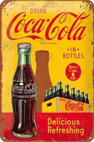 Coca Cola Metall-Blechschild, köstliches erfrischendes Poster, Retro-Metallschild, Vintage-Blechschild für Café, Bar, Zuhause, Wanddekoration, 30,5 x 20,3 cm Coca Cola Metall-Blechschild, köstliches erfrischendes Poster, Retro-Metallschild, Vintage-Blechschild für Café, Bar, Zuhause, Wanddekoration, 30,5 x 20,3 cm von GTZAOB