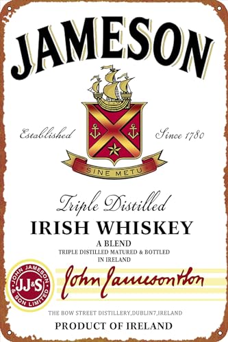 Jameson Irish Whiskey Poster Retro Metallschild Vintage Blechschild für Cafe Bar Home Wanddekoration 30,5 x 20,3 cm Jameson Irish Whiskey Poster Retro Metallschild Vintage Blechschild für Cafe Bar Home Wanddekoration 30,5 x 20,3 cm von GTZAOB