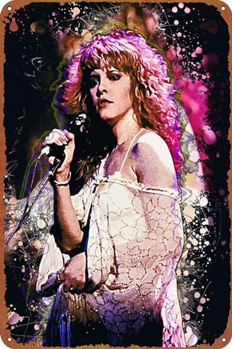 Rock Art Stevie Nicks Metall-Blechschild, Poster, Vintage-Kunst, Wanddekoration, 30,5 x 20,3 cm von GTZAOB