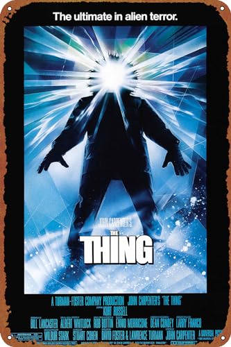 GTZAOB The Thing (1982) Horror-Film-Poster, Retro-Metallschild, Vintage-Blechschild für Café, Bar, Heimdekoration, 30,5 x 20,3 cm von GTZAOB