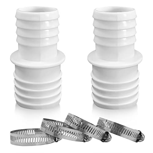 2er Schlauchverbinder Schlauchtülle Set 32mm auf 38mm Ø Set mit Schlauchschellen, Schlauchadapter - Doppelschlauchtülle mit Universal Edelstahl Schlauchschellen von GUAHKUN