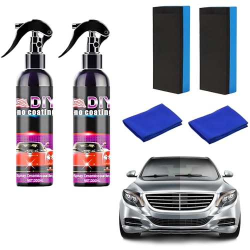 Autopolitur, 3 In 1 Beschichtungsspray, Auto Politur Set, Auto-Beschichtung Spray Für Alle Lacke, Car Nano Kratzer Spray, Auto Politur Mit Nanoversiegelung Zum Kratzer Entfernen (2) von GUAHKUN