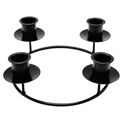 GUAHKUN Adventskranz Künstlich, Weihnachtskranz Kerzenständer, Kerzenkranz Weihnachten, Adventskranz Modern aus Metall, Adventskranz für Teelichter, Festliche Künstliche Kerzenringe (E) von GUAHKUN