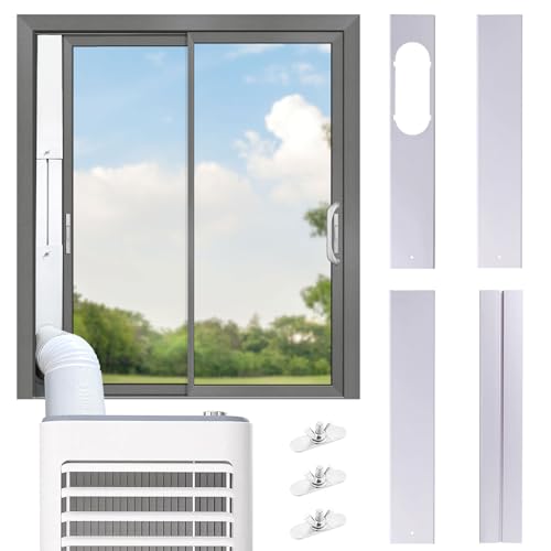 GUAHKUN Fensterabdichtungsset 3-Teilig Verstellbares PVC Entlüftungskit Für Mobile Klimageräte Schiebefenster Abluftschlauch Energieeffizienz Montagefertig (B) von GUAHKUN