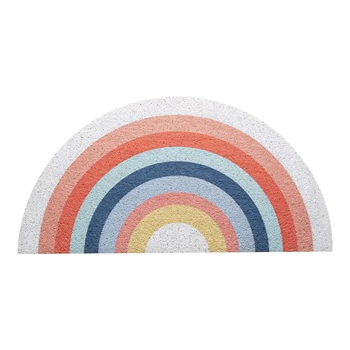 GUAHKUN Fußmatte Outdoor Schmutzfangmatte PVC rutschfest 40x60cm Halbrund Design Für Haustür Terrasse Eingang Terrasse Balkon Wetterbeständig Leicht Reinigen TPR Anti-Rutsch (C) von GUAHKUN