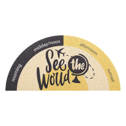 GUAHKUN Fußmatte Outdoor Schmutzfangmatte PVC rutschfest 40x60cm Halbrund Design Für Haustür Terrasse Eingang Terrasse Balkon Wetterbeständig Leicht Reinigen TPR Anti-Rutsch (E) von GUAHKUN