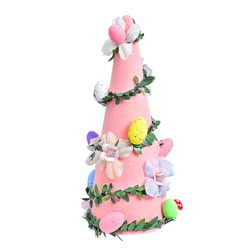 GUAHKUN Ostern Baum mit Ostereier Blume Rattan Frühlings Tischdekoration Schillernde Kegelbäume Kunststoff Für Oster Tischarrangement (B) von GUAHKUN