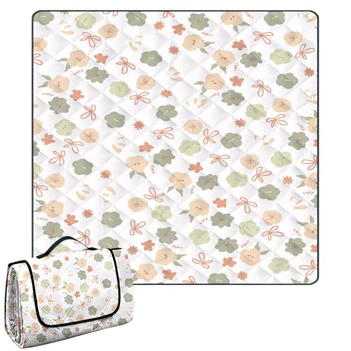 GUAHKUN Picknickdecke 200x200 Wasserdicht Waschbar Isoliert Gepolstert Strandmatte Outdoor Campingdecke Mit Tragegriff Leichtes Faltdesign Für Camping Strand Garten Familienfest (D) von GUAHKUN