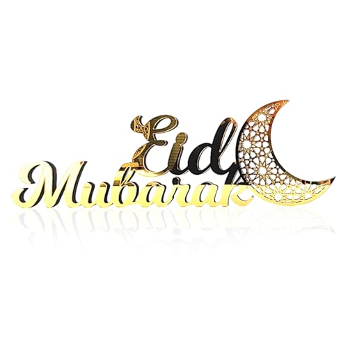 GUAHKUN Ramadan Acryl Ornamente 5 Stile Eid Mubarak Geschenke Zuckerfest Islamische Tischschmuck Holz Acryl Dekoersatz für Festtagsdekoration Geschenkideen (B) von GUAHKUN