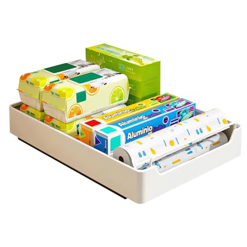 GUAHKUN Teleskopschublade,Ausziehbare Schubladen-Aufbewahrungsregale Für Küchenschränke,Ausziehbare Schublade Küche,Pull Slide Out Drawer,Küchenschrank Organizer,Kein Bohren (Breite-25cm) von GUAHKUN